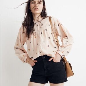 Madewell Butterfly Breeze Balloon-Sleeve Peasant Top
